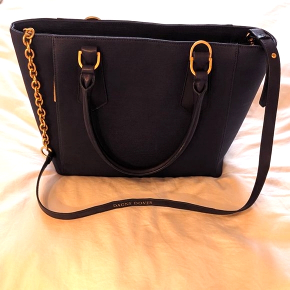 Dagne Dover Tote Blue with crossbody special strap, dust bag, keychain, etc - Picture 5 of 10
